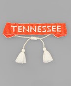 Tennessee Orange & White Beaded Bracelet
