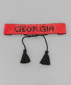 Georgia Red & Black Beaded Bracelet