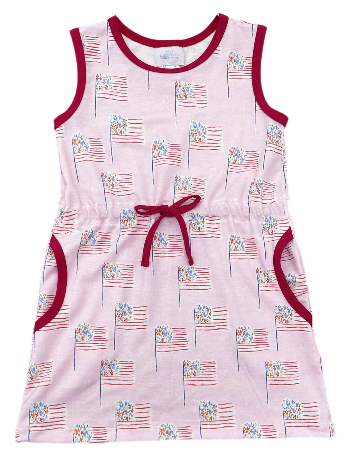 James & Lottie - Pink Patriotic Flags Knit Camille Dress