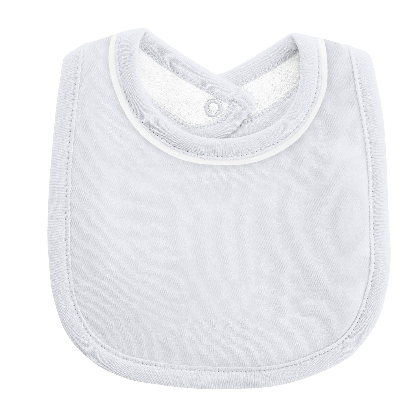 Baby Club Chic - Blue No Embroidery Bib w/ Piping Trim