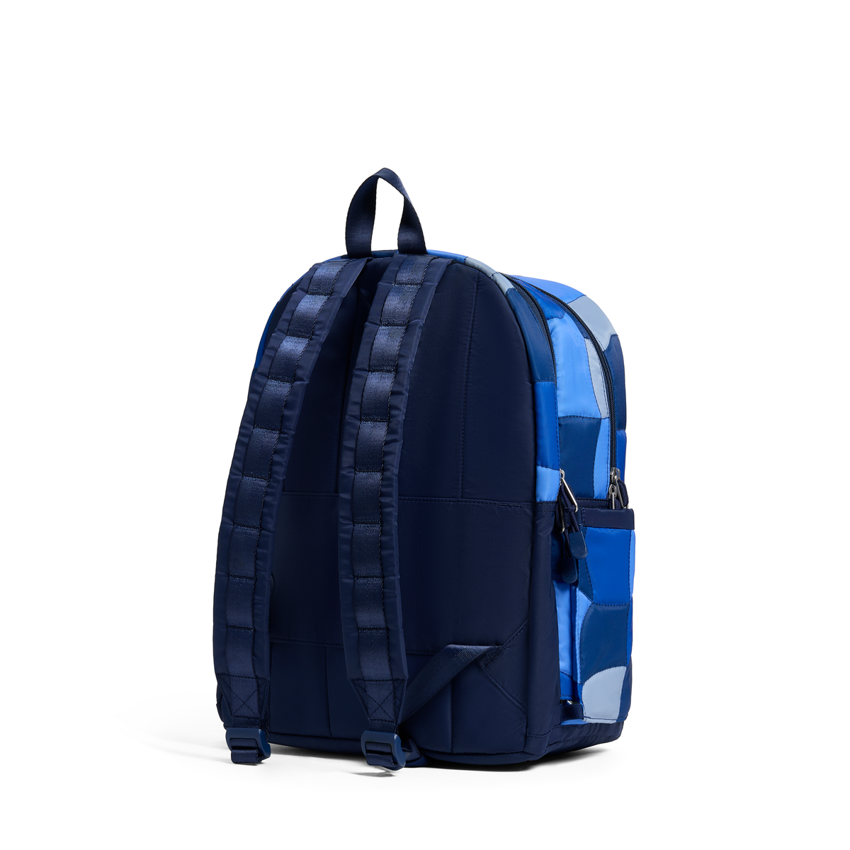 State Bags - Blue Puffer Check Kane Double Pocket Backpack