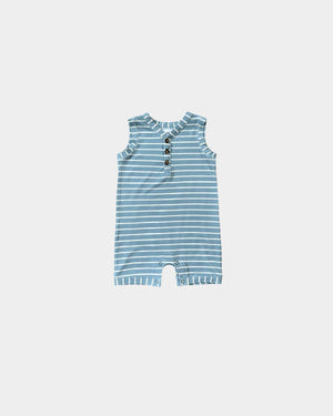 Baby Sprouts - Blue Stripe Sleeveless Romper