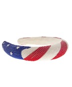 American Flag Beaded Headband