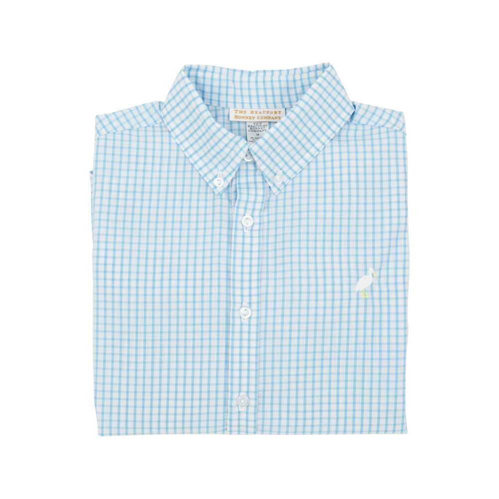 The Beaufort Bonnet Company - Brookline Blue Windowpane Dean's List Dress Shirt