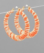 Orange & White Hoop Earring