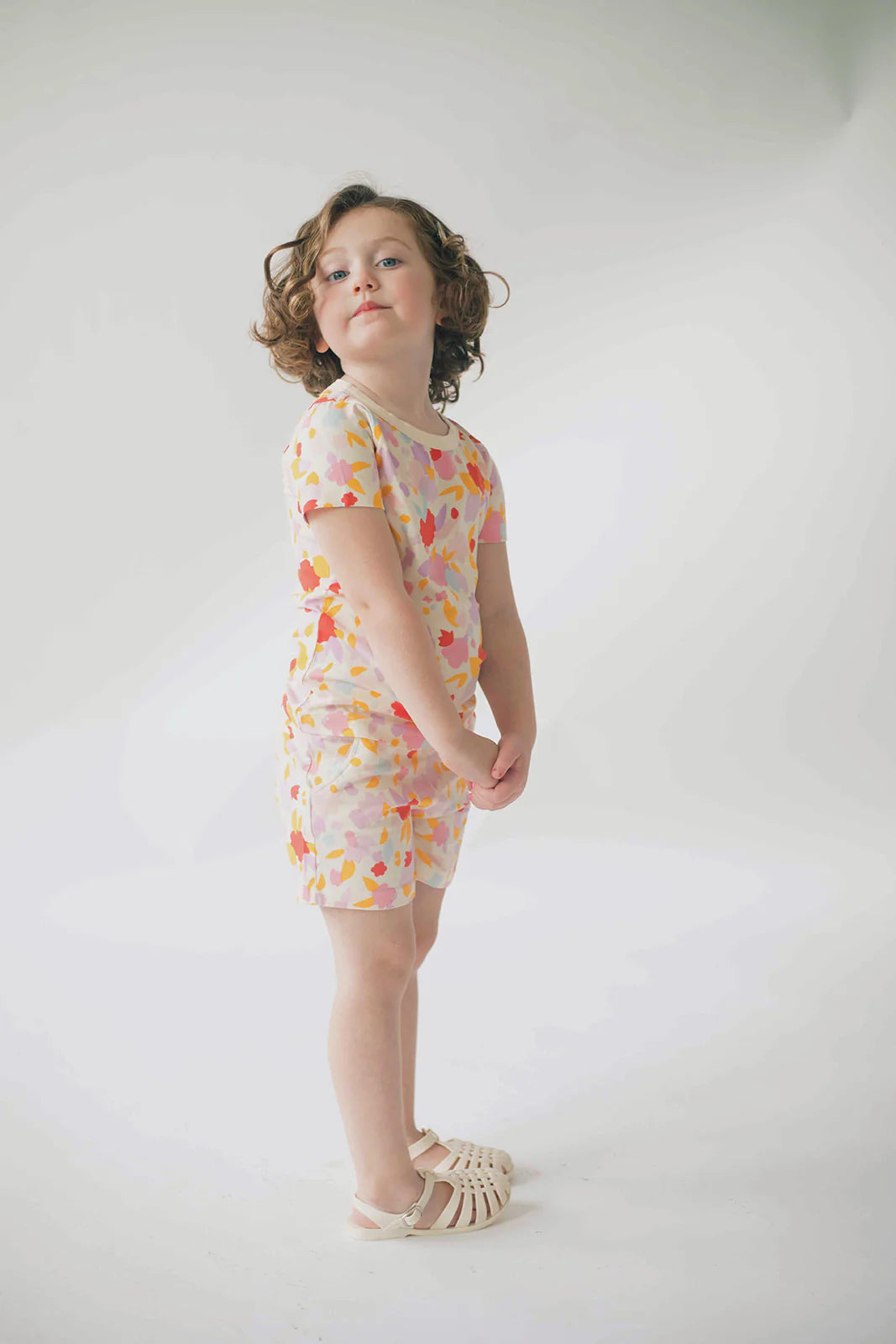 Abstract Floral T-Shirt Set