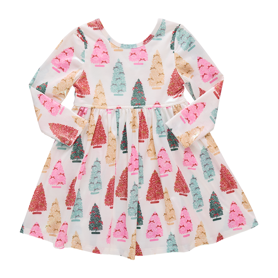 Bottle Brush Trees Girls Lame Steph Dress - Sweet E's Children's Boutique Bottle Brush Trees Girls Lame Steph Dress - Sweet E's Children's Boutique