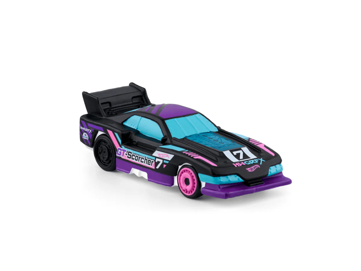 Hot Wheels Tonie toy from Tonies featuring a colorful Hot Wheels design, ideal for children's imaginative play.