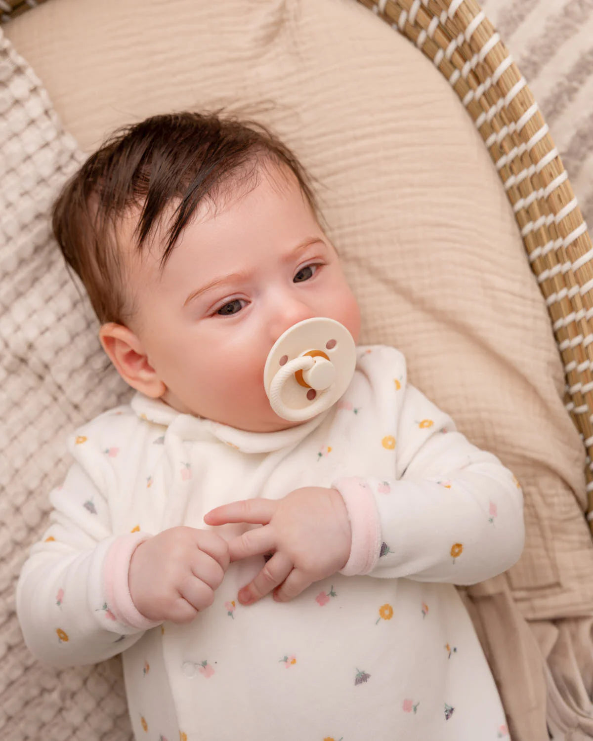 Lily Of The Valley Snap Front Velour Footie