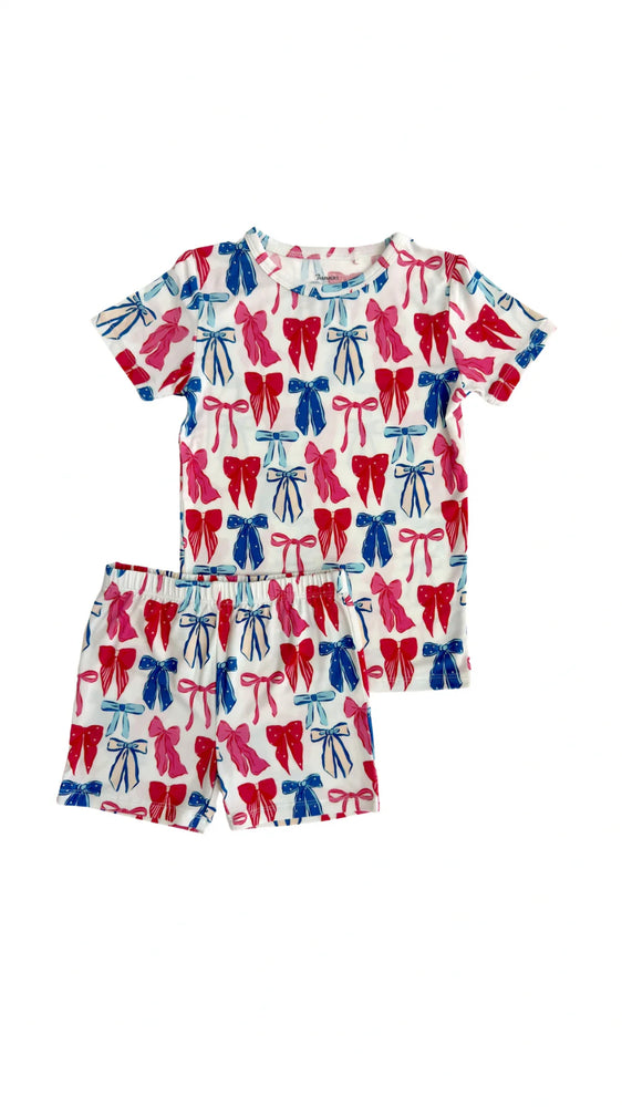 In My Jammers - Patriotic Bows Two Piece Set