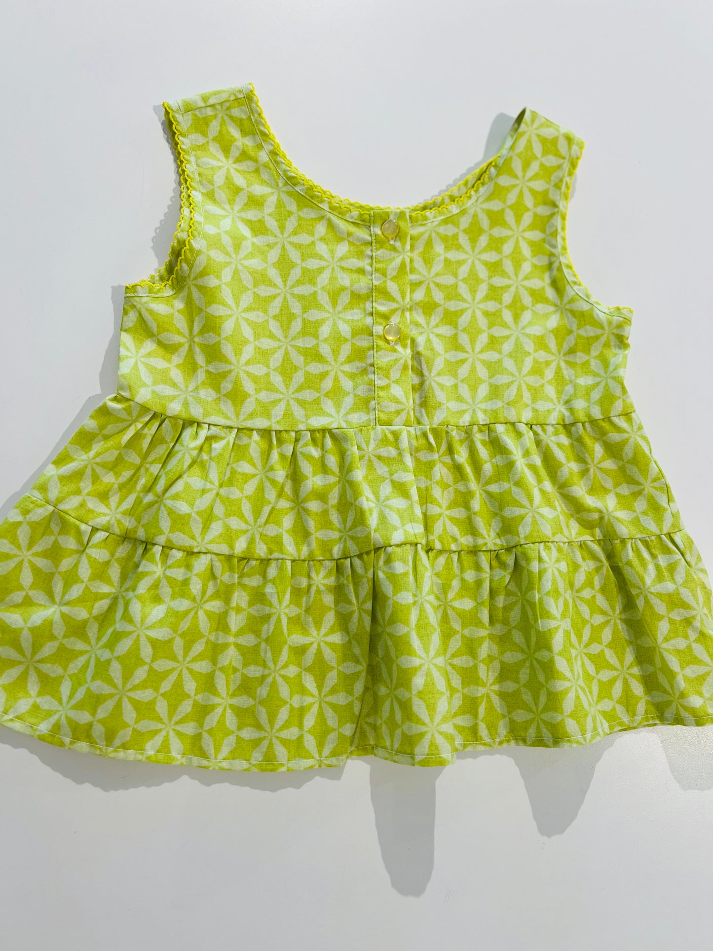 Forever Young - Lime Peplum Button Tank