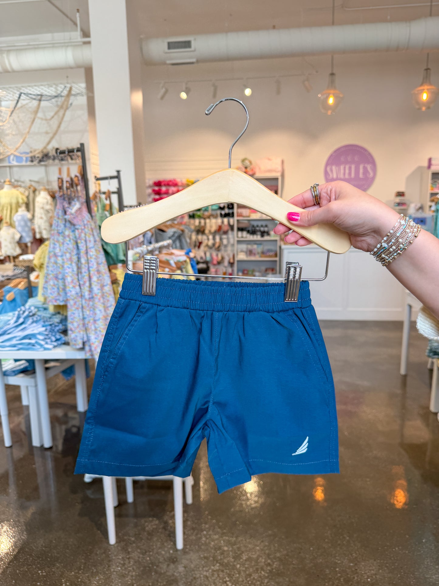 Solid Navy River Performance Short