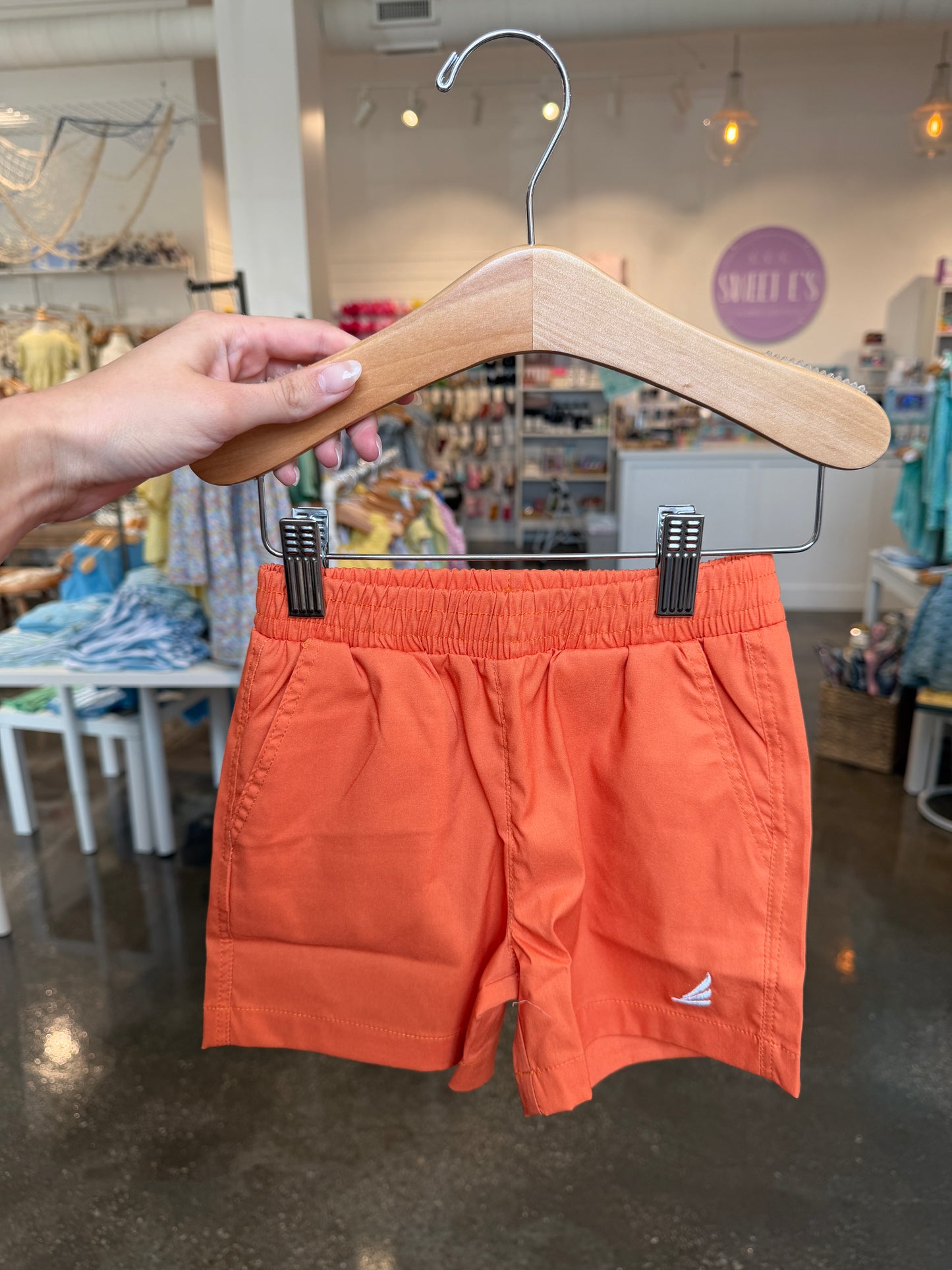 Solid Orange River Performance Short
