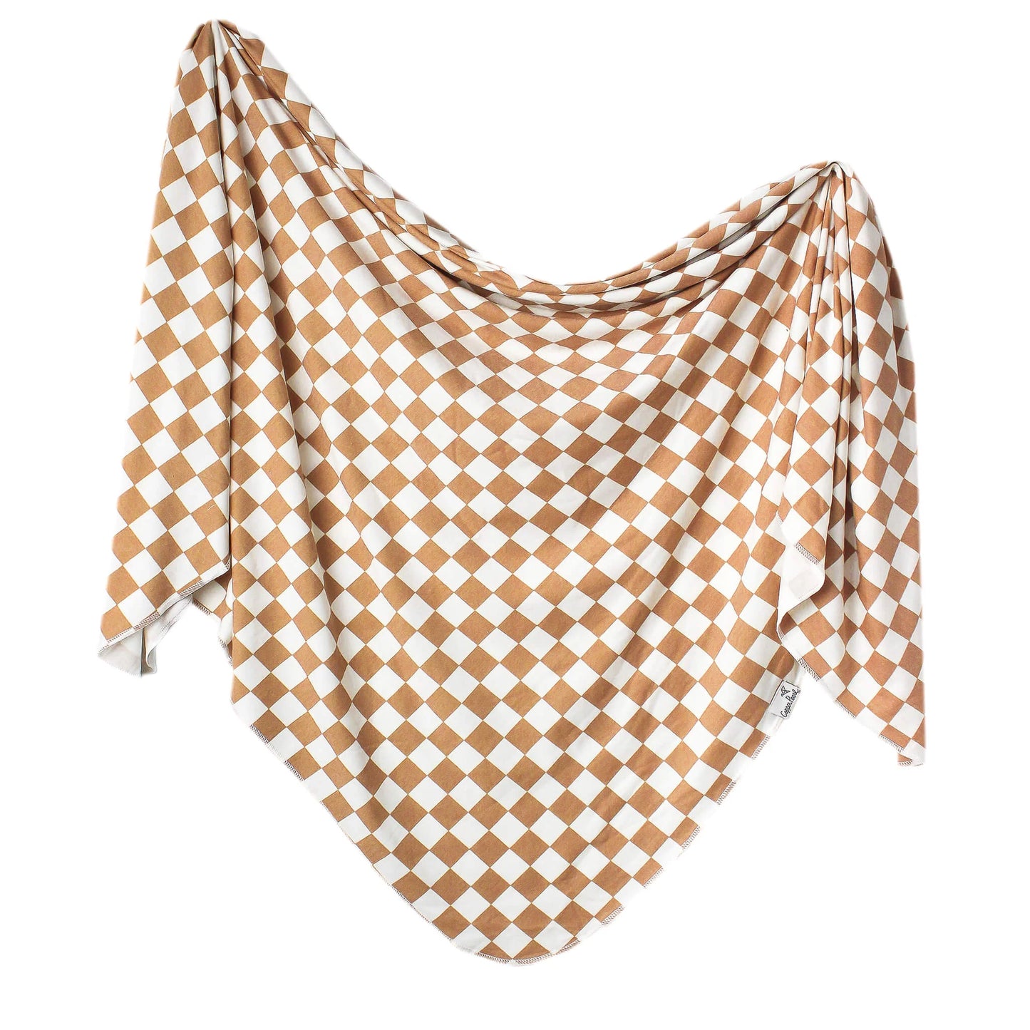Copper Pearl Rad Knit Swaddle Blanket featuring soft, cozy knit fabric in a stylish design for baby swaddling.