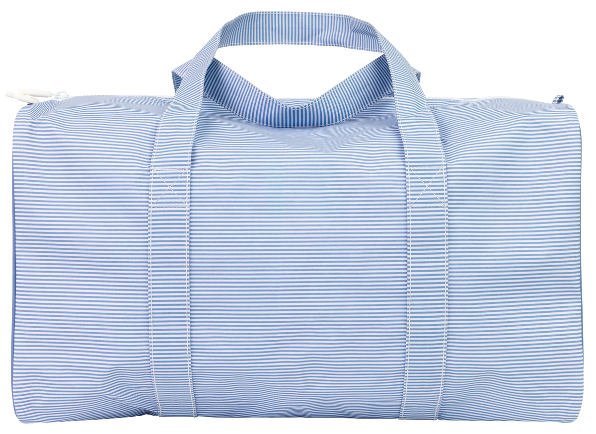 The Duffle Bag in Navy Mini Stripe