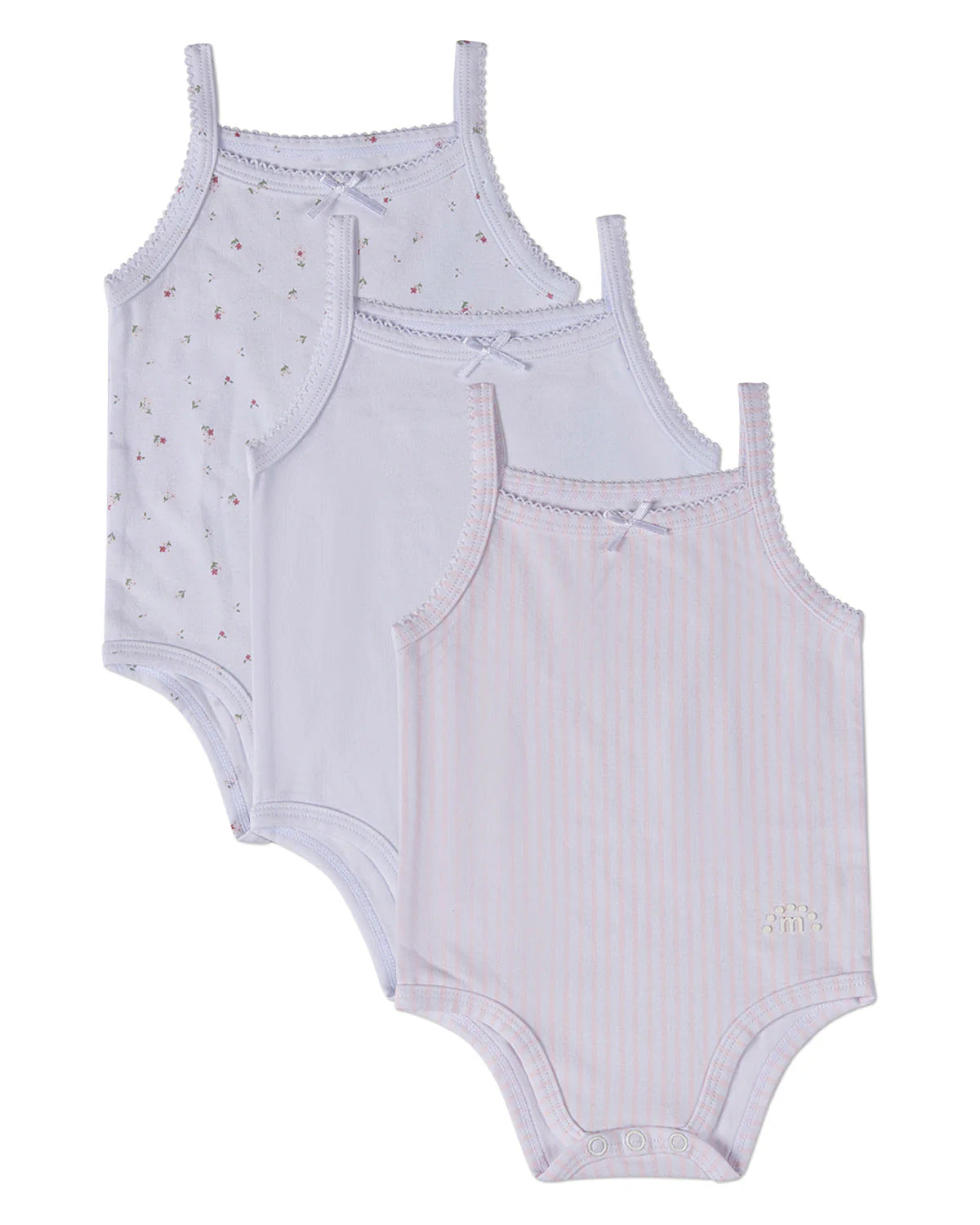 Petite Floral Cotton Modal Bodysuits 3 Pack