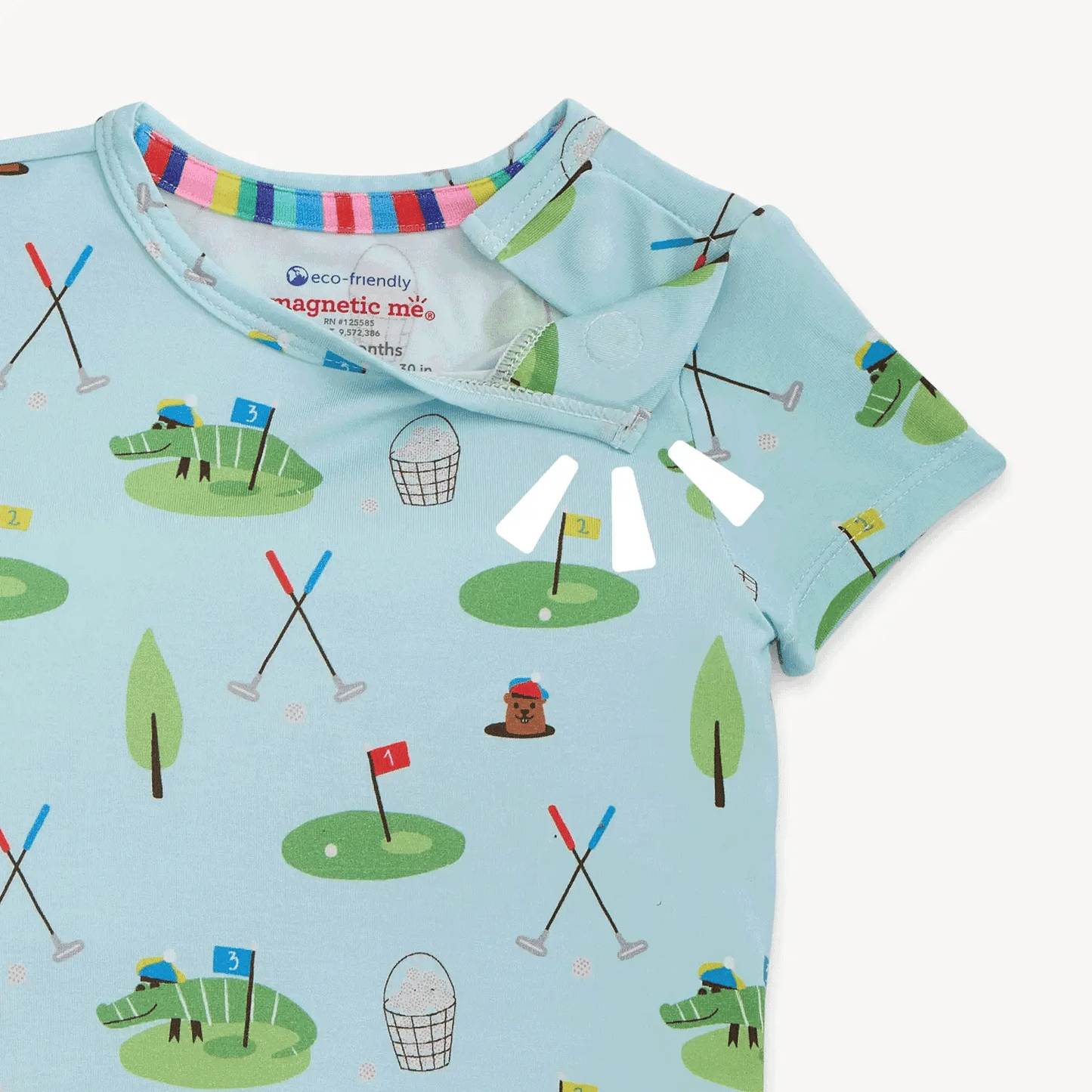 Gopher It Modal Magnetic PJ Set by Magnetic Me, soft modal fabric pajamas with magnetic closures, shown in a relaxed fit.