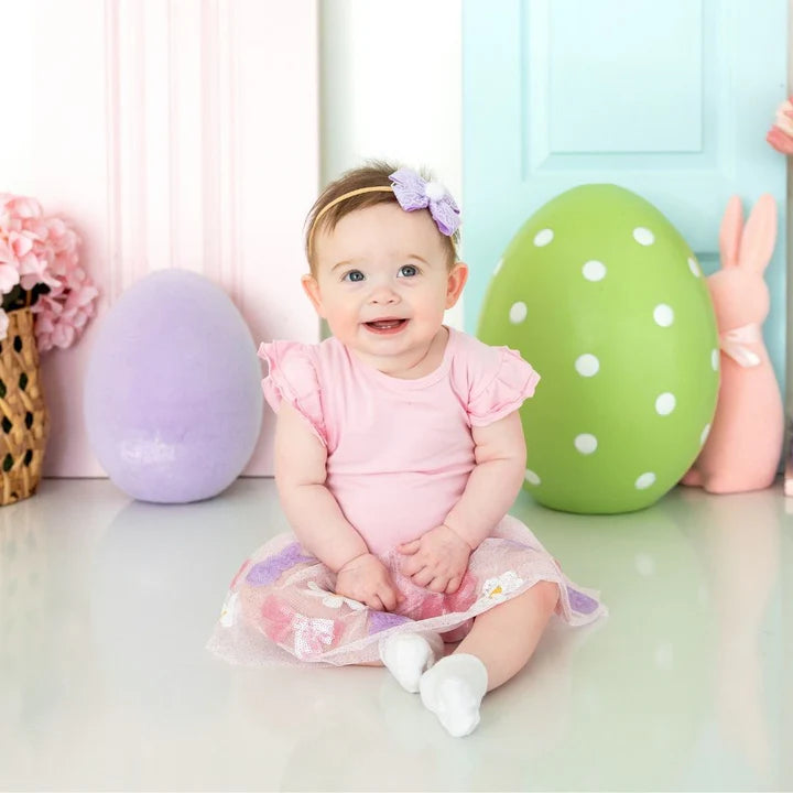 Sweet Wink - Bunny Bow Sequin Easter Short Sleeve Tutu Bodysuit