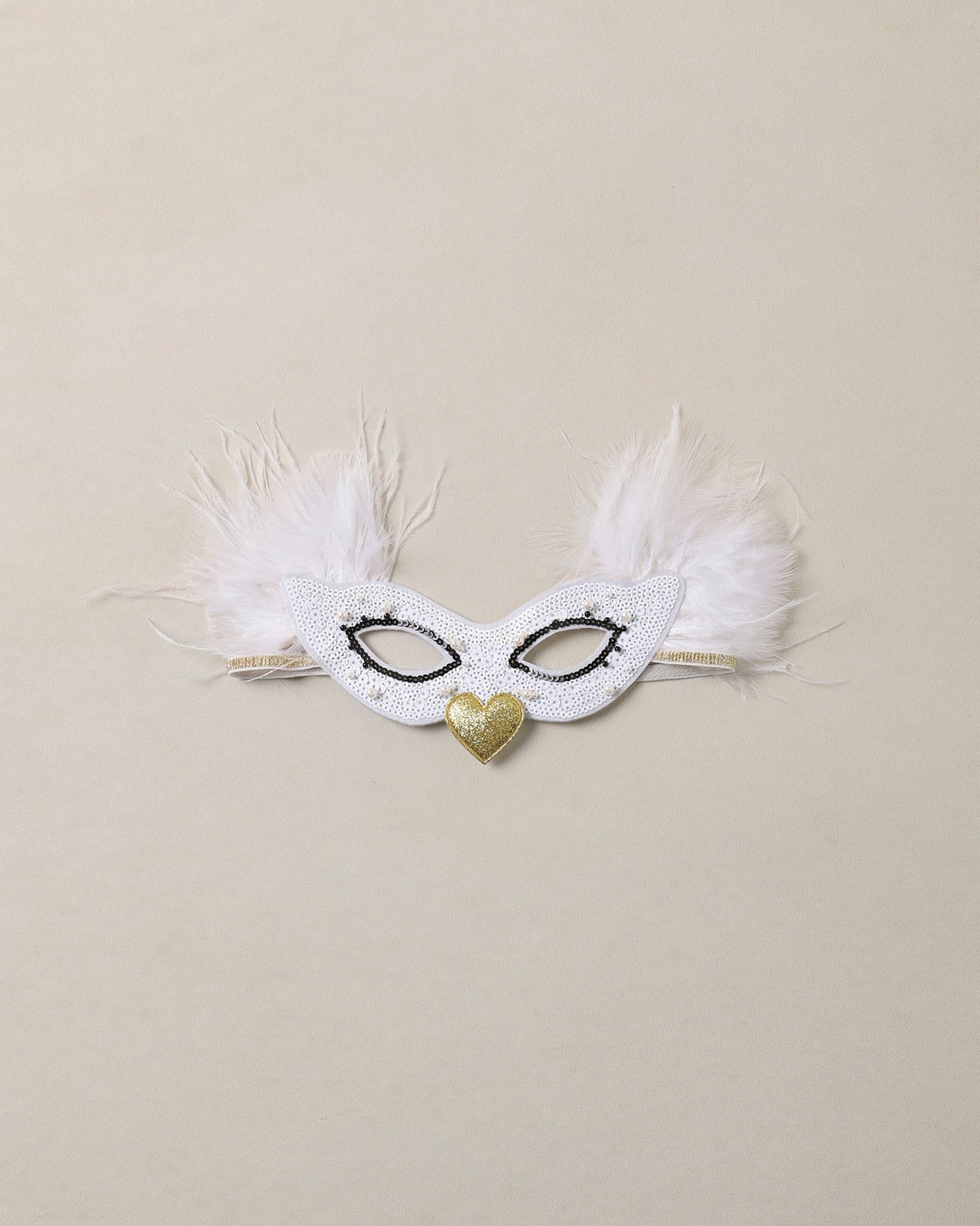 Ivory Swan Mask by Noralee featuring detailed feather and beak design, perfect for costumes or decorative display.