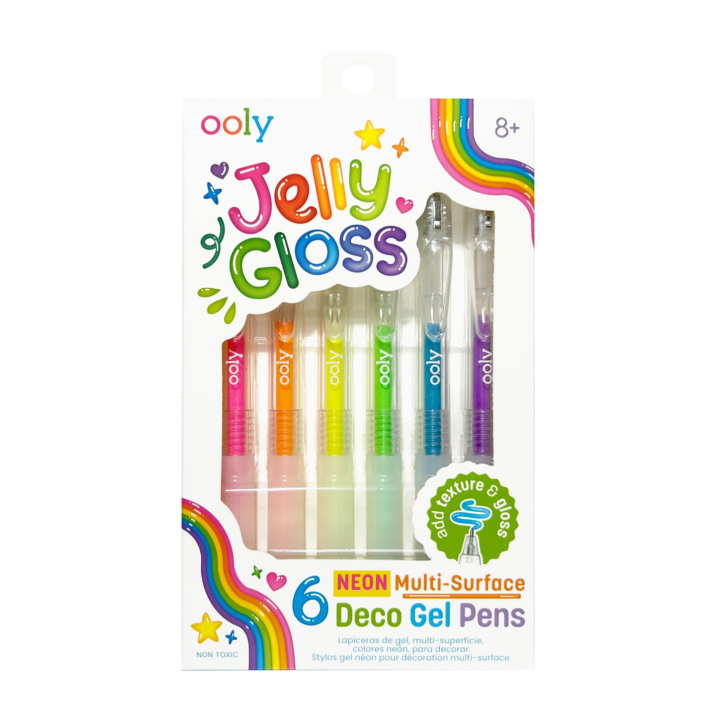 Ooly - Jelly Gloss Neon Multi-Surface Deco Gel Pens - Set of 6