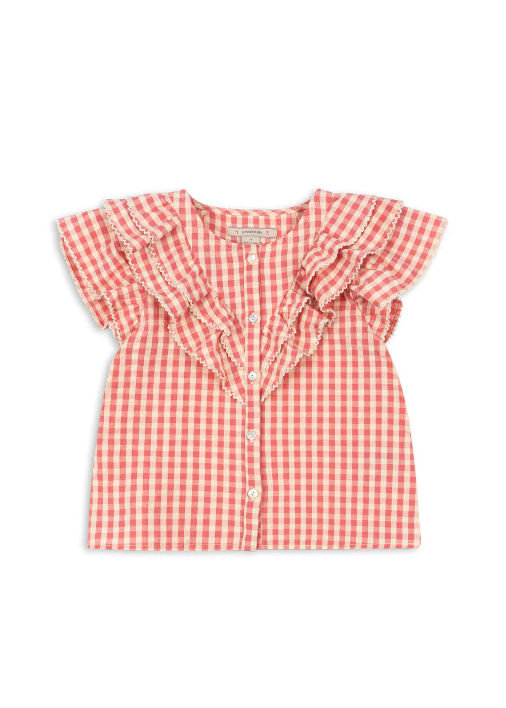 Konges Slojd - Kim Frill SS Shirt Flamingo Check