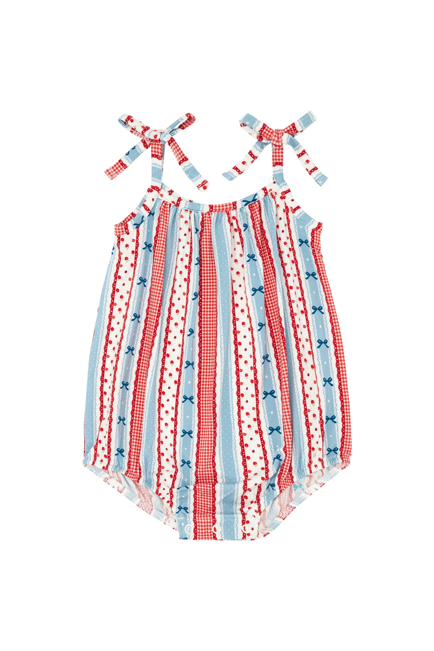 In My Jammers Heritage Striped Bubble Romper for babies, featuring colorful striped pattern and comfortable fabric.