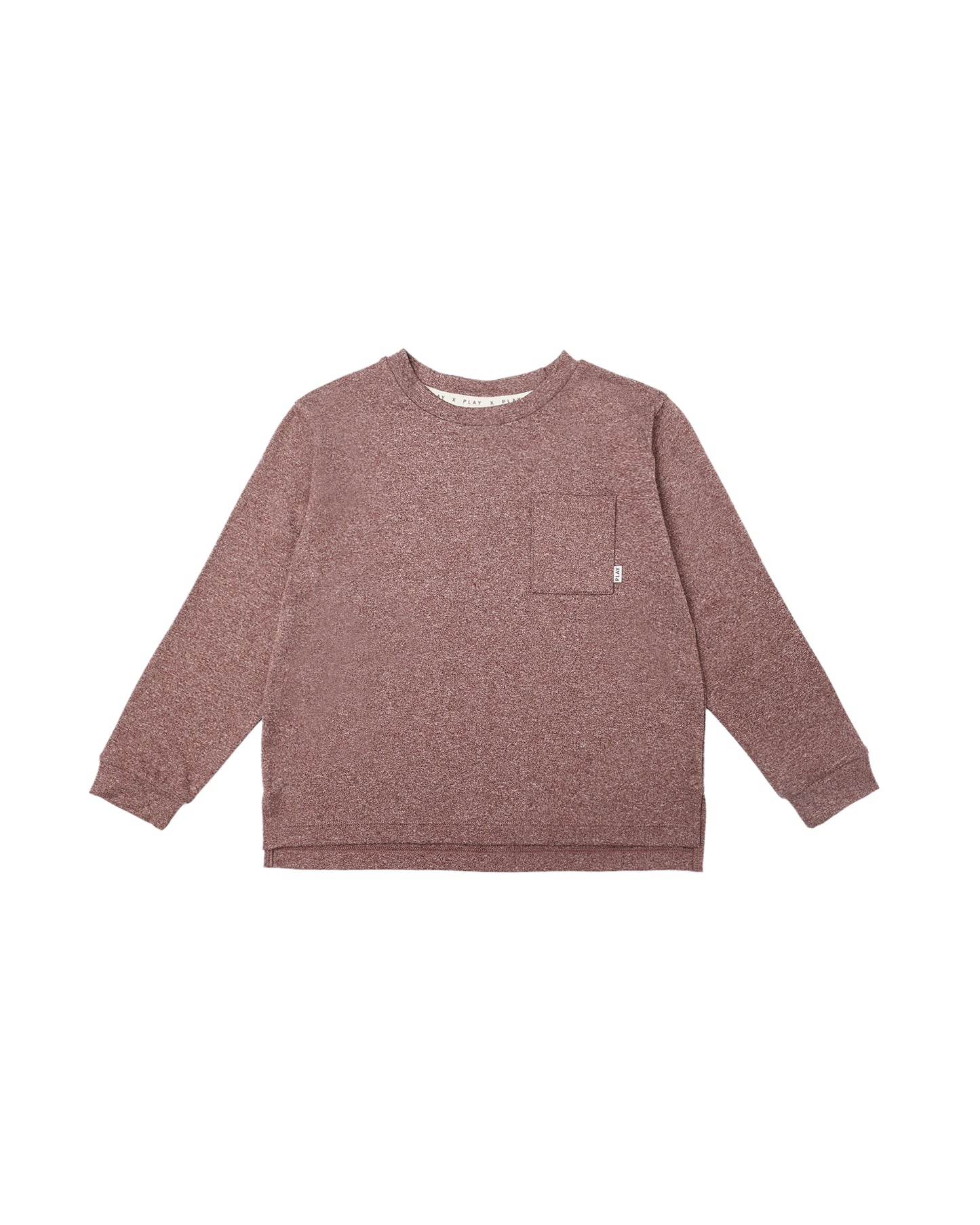 Rylee & Cru - Heathered Burgundy Long Sleeve Pocket Tee
