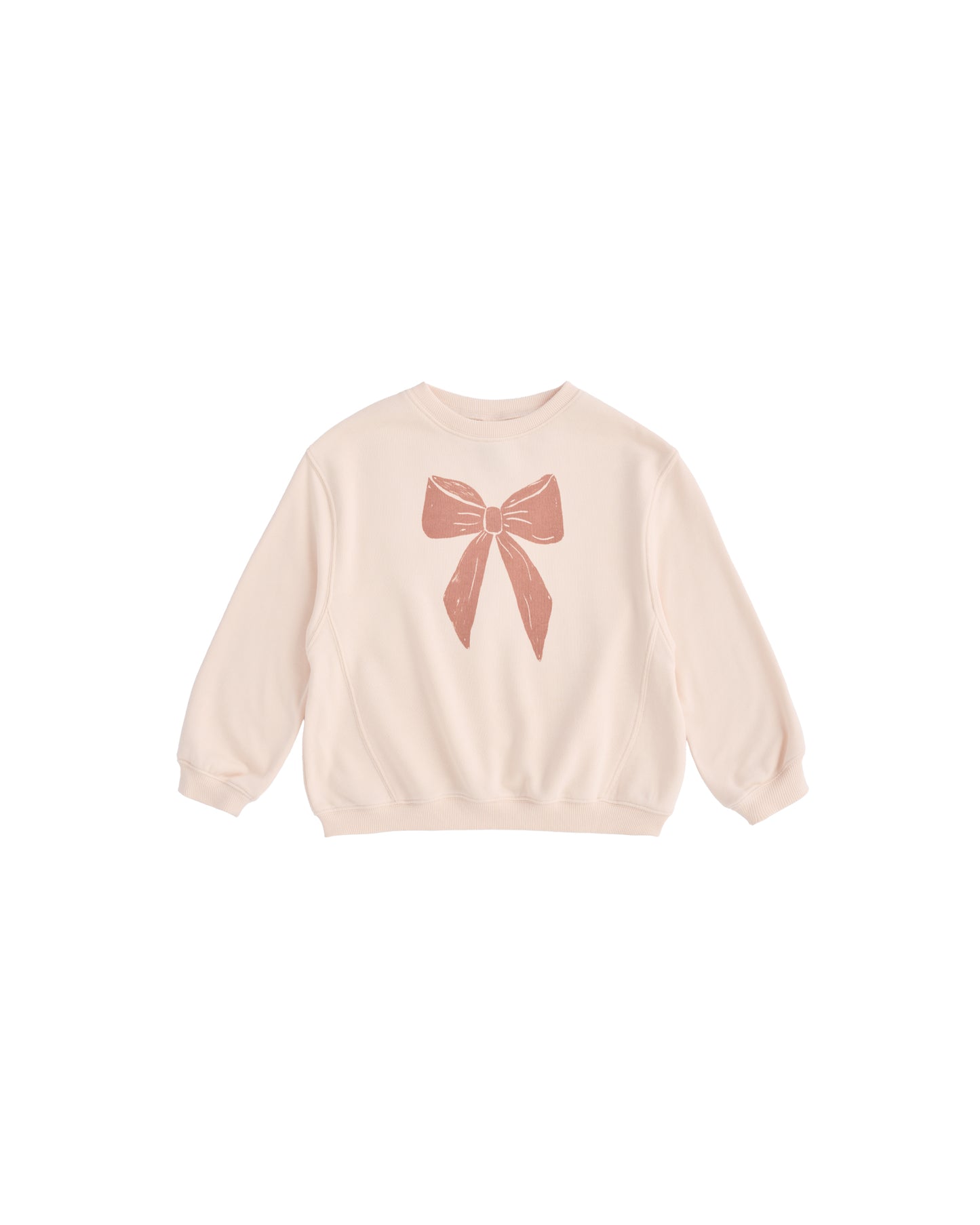 Pink Bow Racer sweatshirt by Rylee & Cru featuring a comfortable fit and playful bow design on the front.