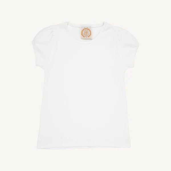 White Penny's Play Shirt by The Beaufort Bonnet Company, featuring a beige design on a soft cotton onesie.
