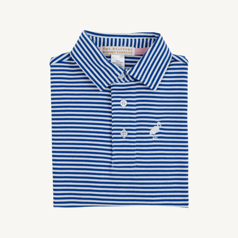 The Beaufort Bonnet Company - Rockefeller Royal Stripe Prim and Proper Polo