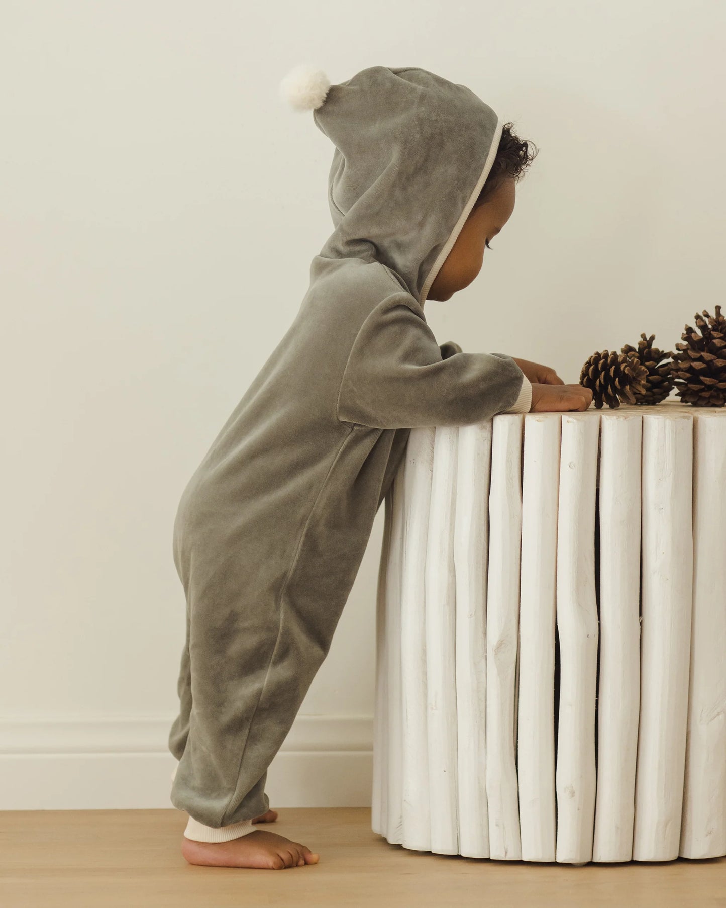 Forest Velour Zip Jumpsuit