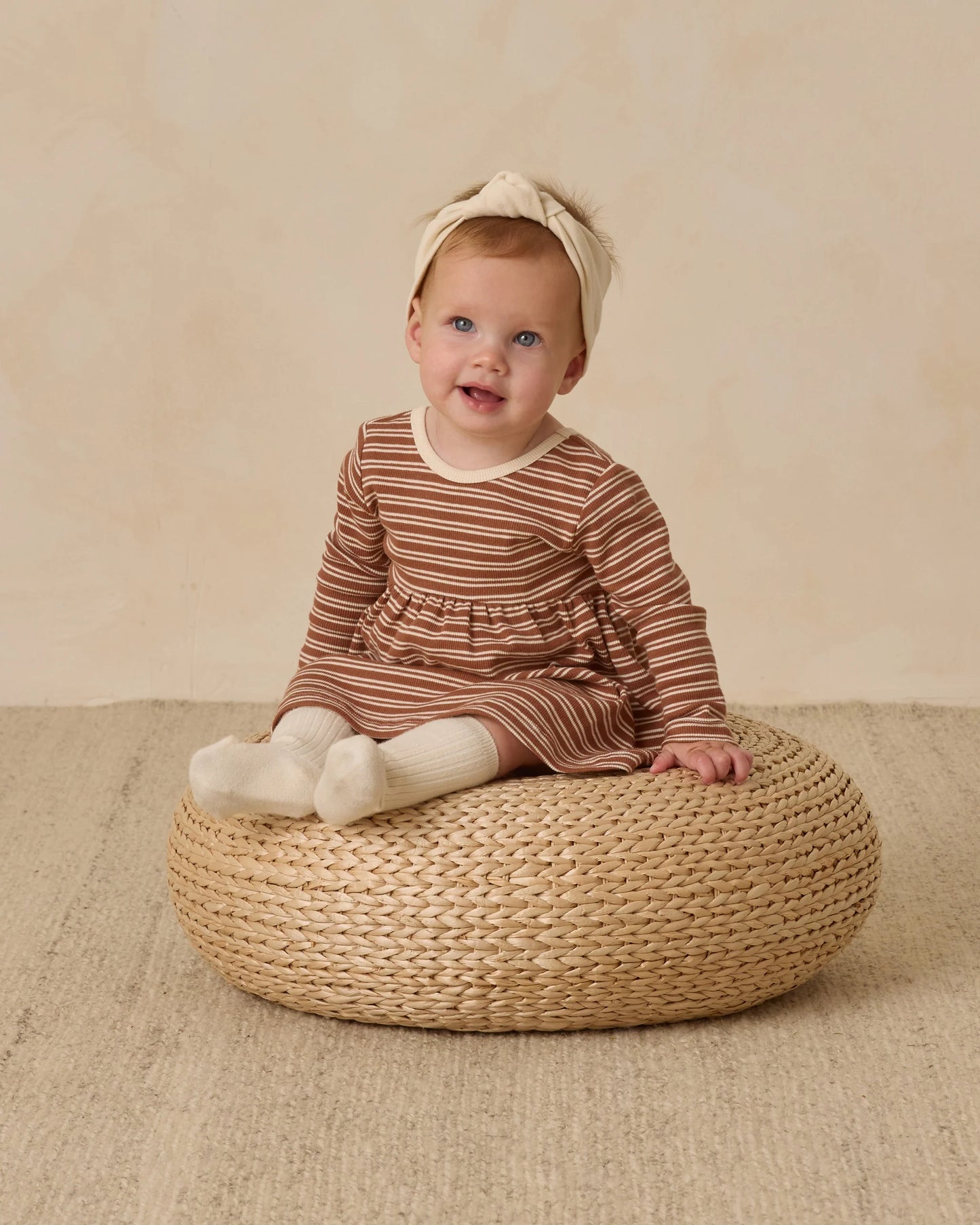 Cedar Microstripe Ribbed Longsleeve Dress