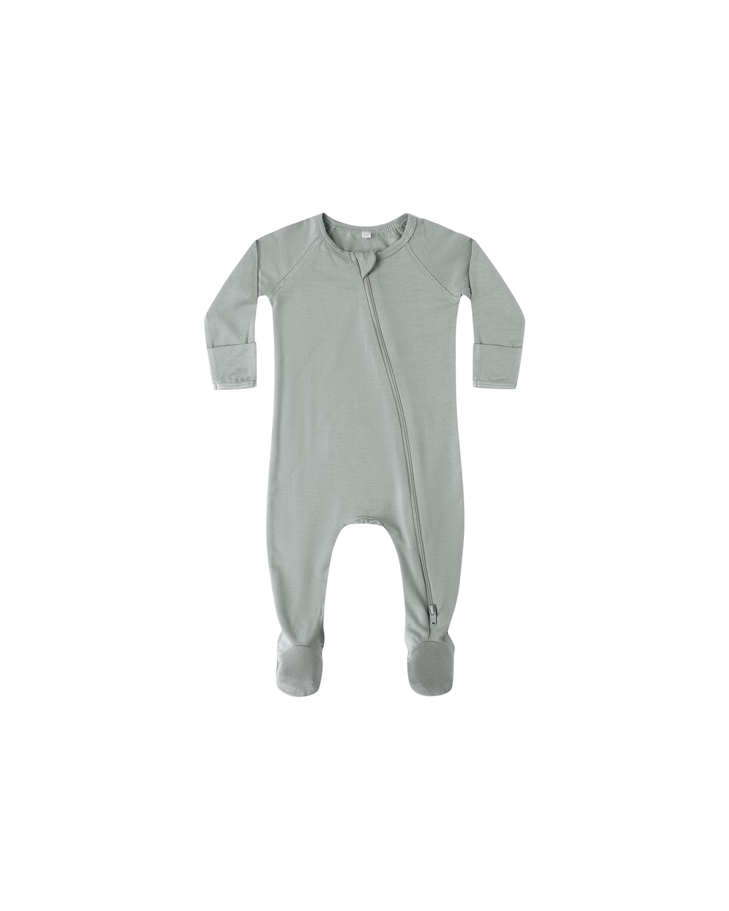 Steel Blue Bamboo Zip Footie