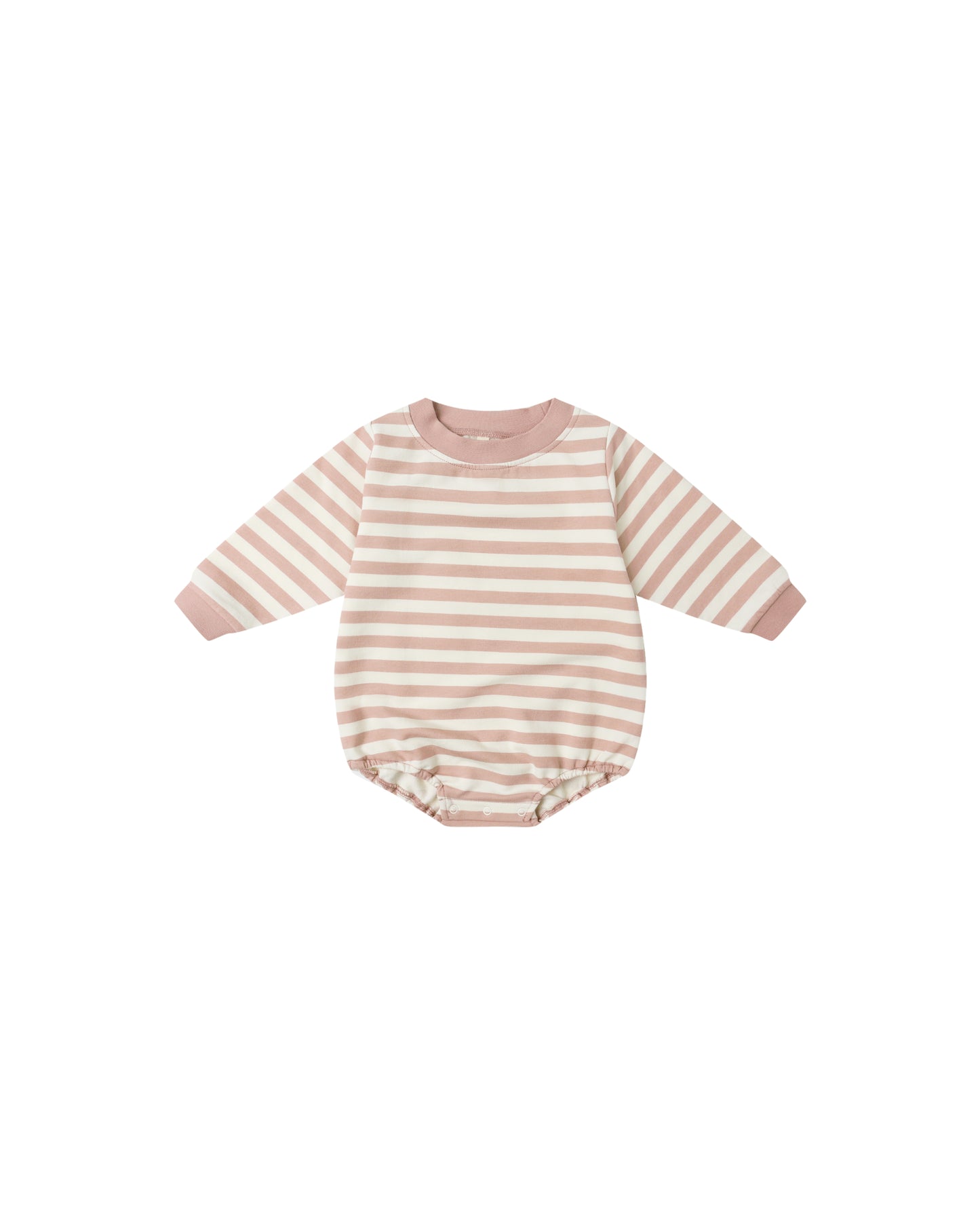 Pink Stripe Crewneck Bubble Romper
