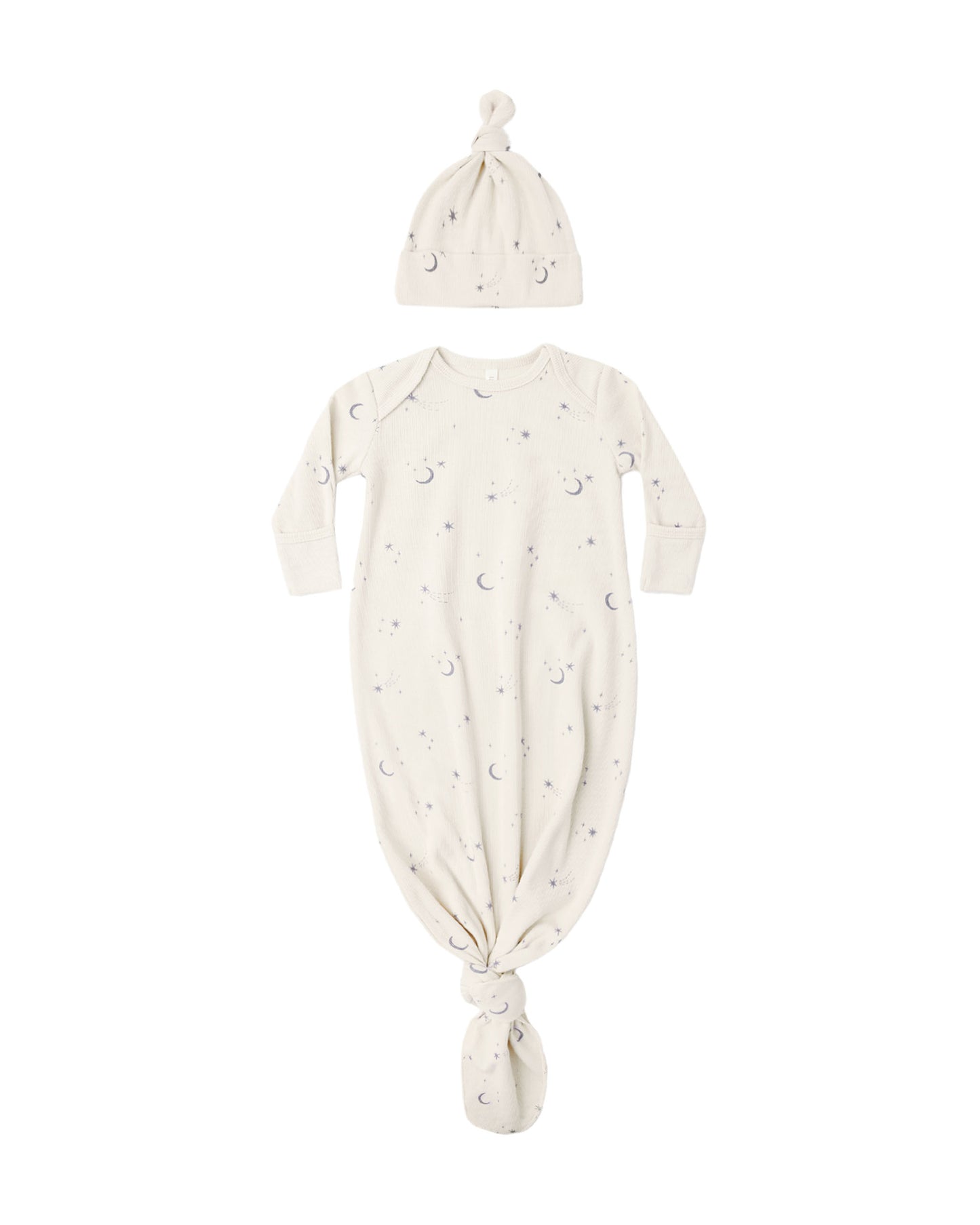 Celestial Knotted Baby Gown + Hat Set