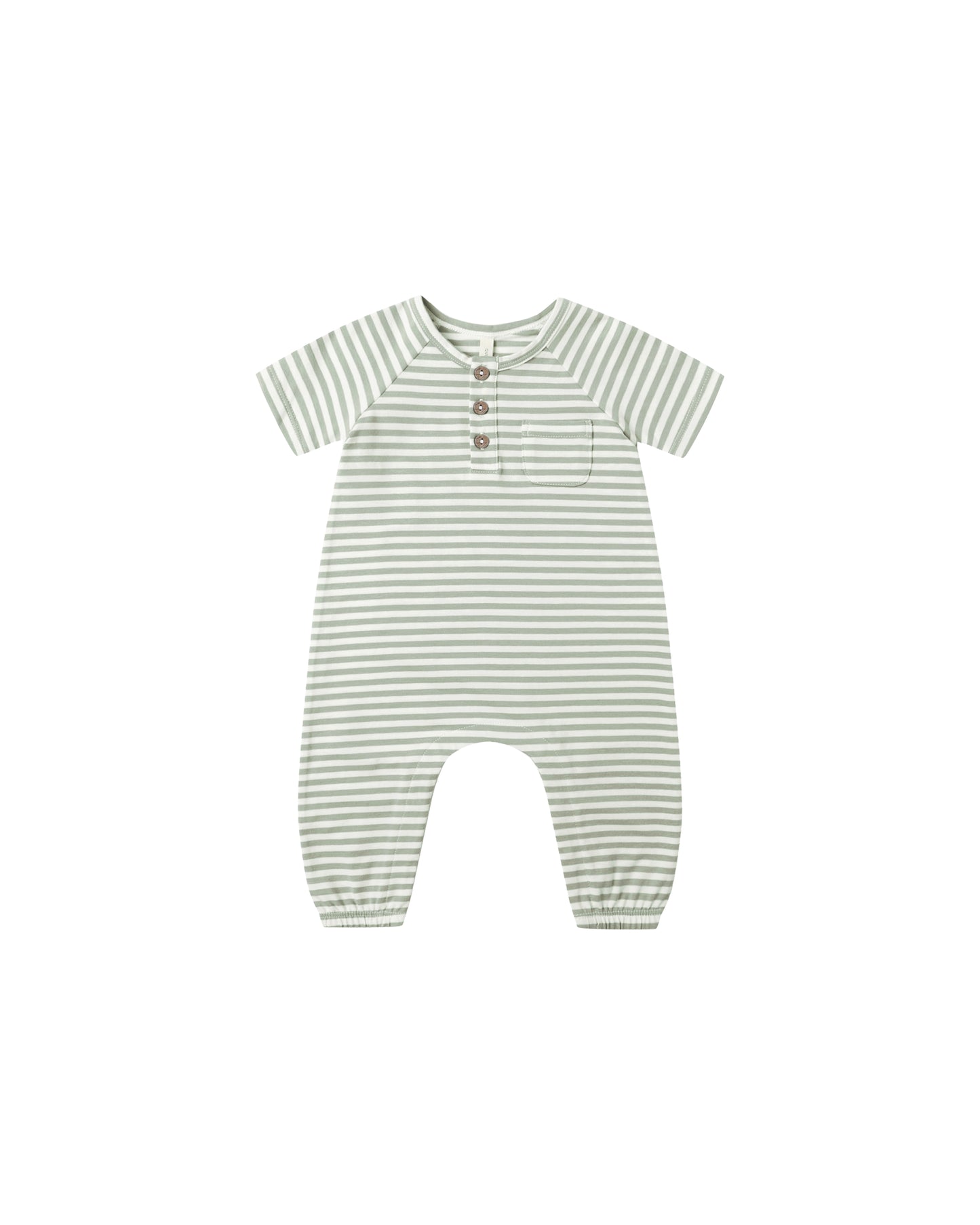 Fern Stripe Short Sleeve Jumpsuit