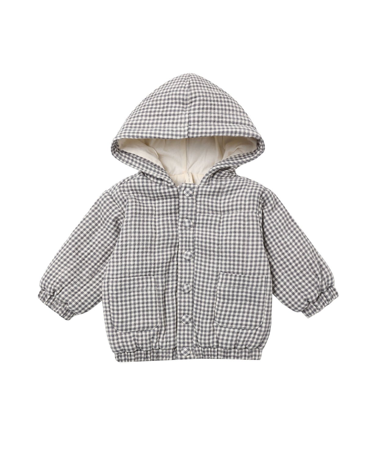 Midnight Gingham Hooded Woven Jacket