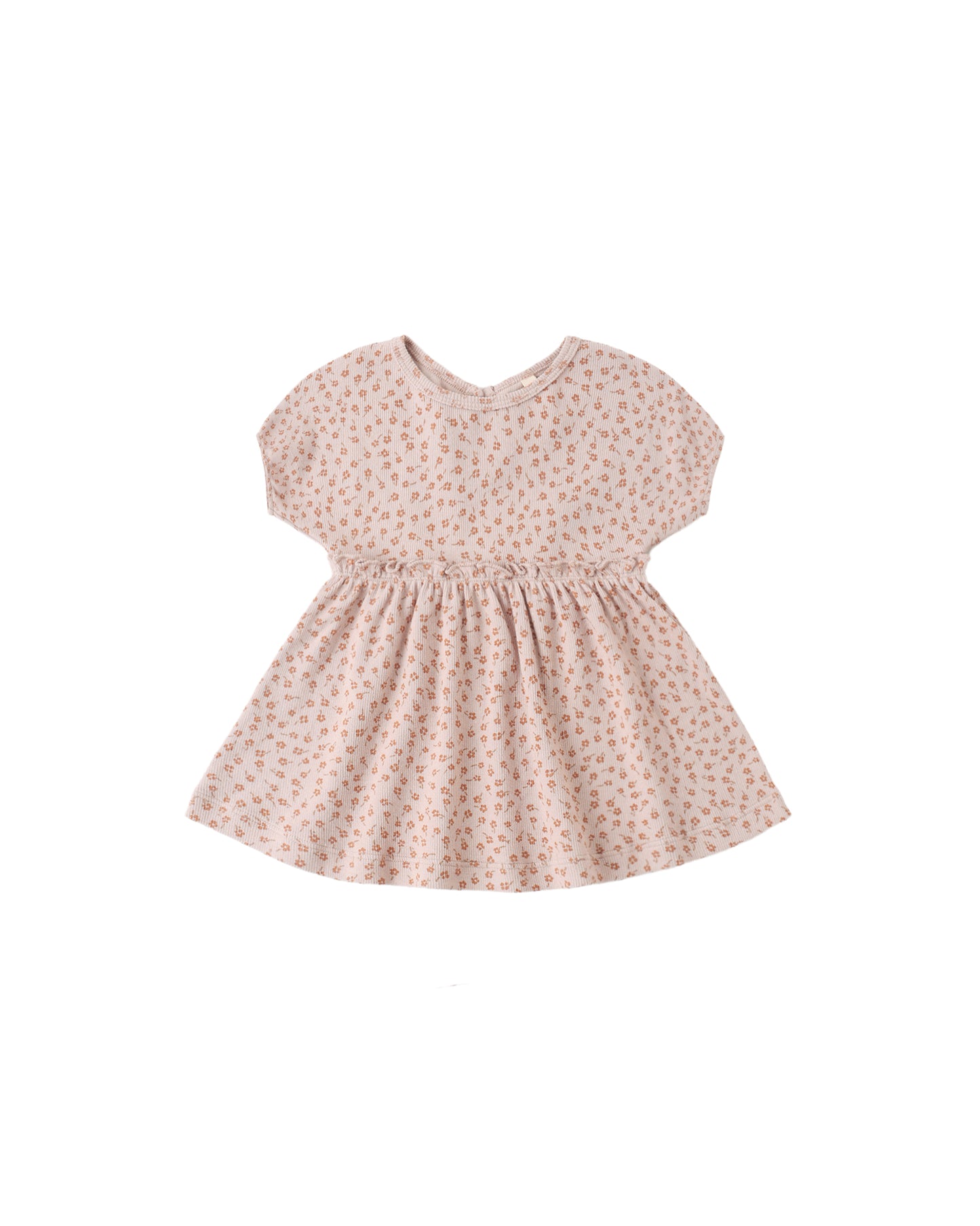 Quincy Mae Posy Annie Dress in blush pink, featuring soft fabric, ruffled sleeves, and a cute, comfortable design for toddlers.