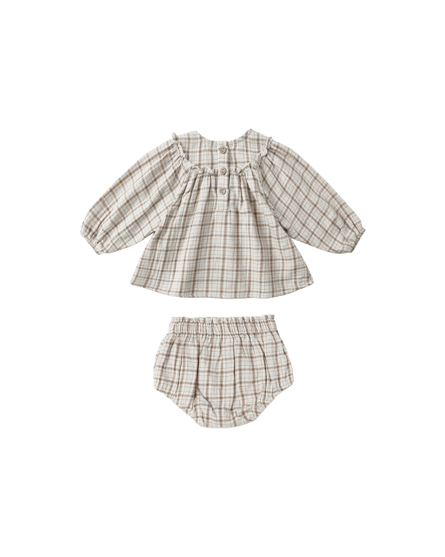 Blue Plaid Mia Top + Bloomer Set