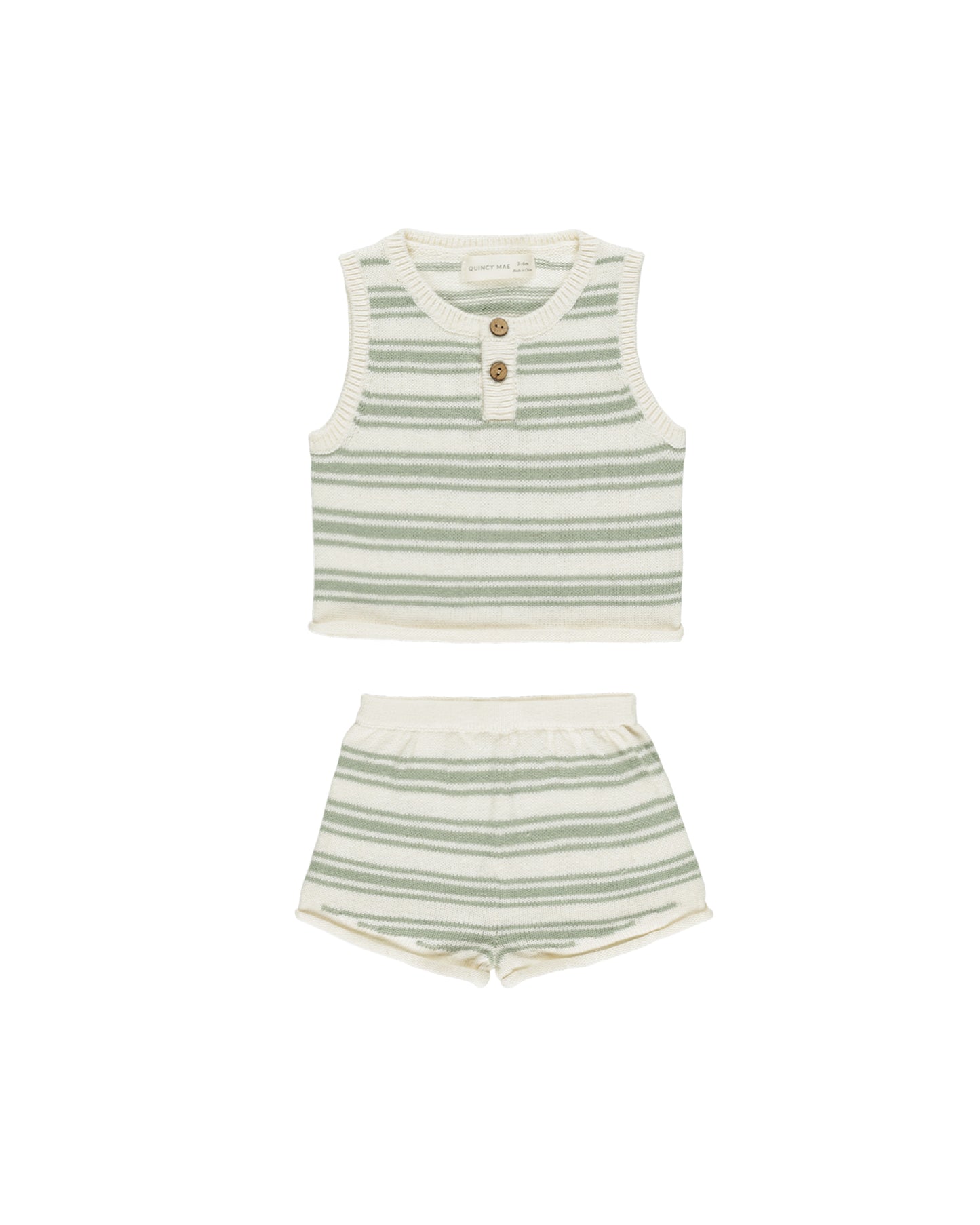 Quincy Mae - Sage Knit Stripe Taylor Knit Set