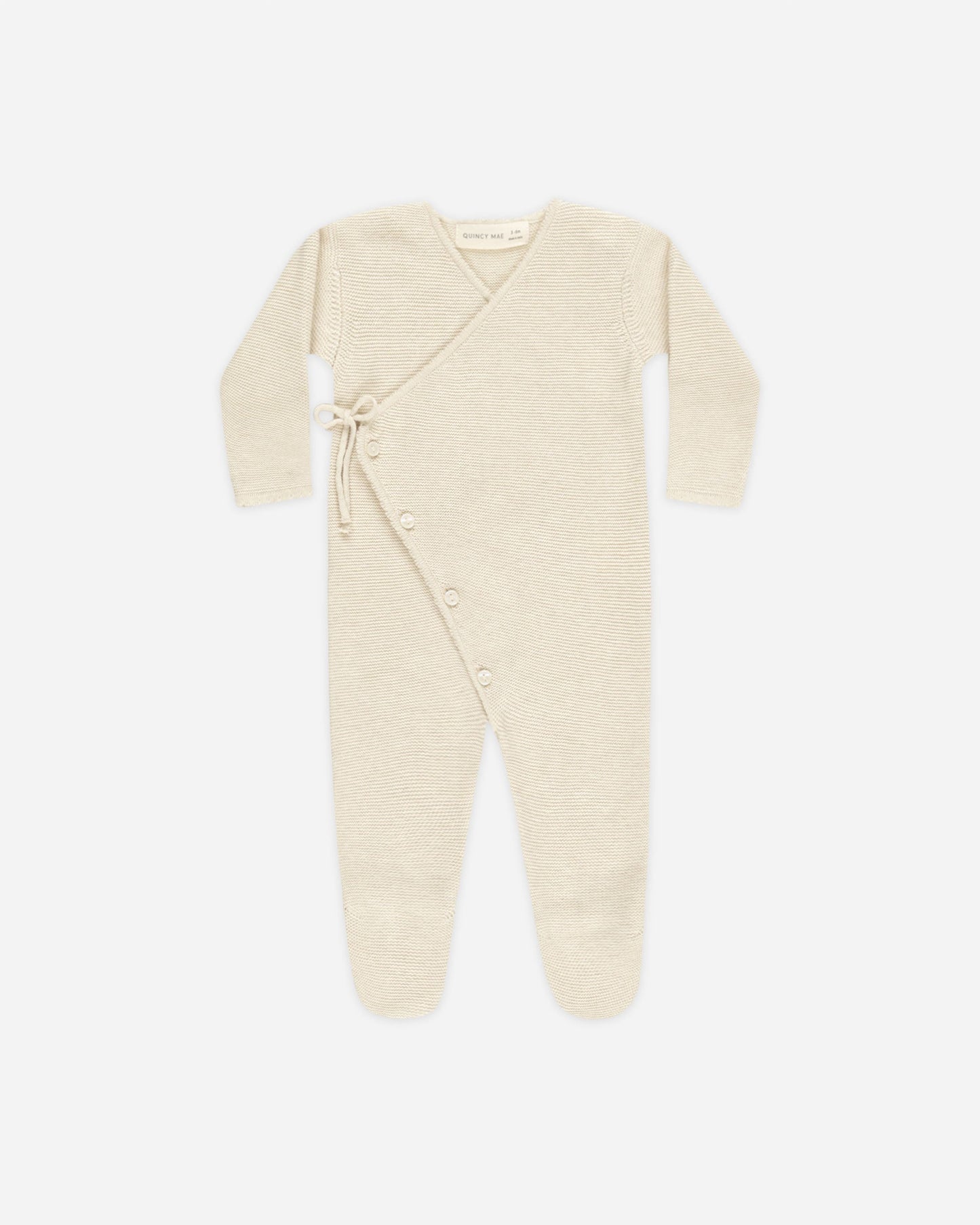 Heathered Natural Wrap Knit Footie