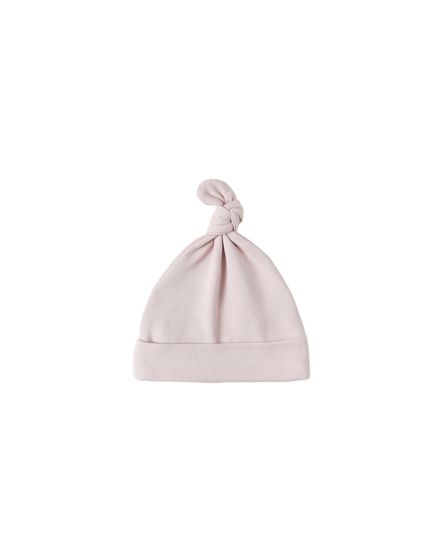Lilac knotted baby hat by Quincy Mae, soft fabric accessory with a stylish knotted design for infants.