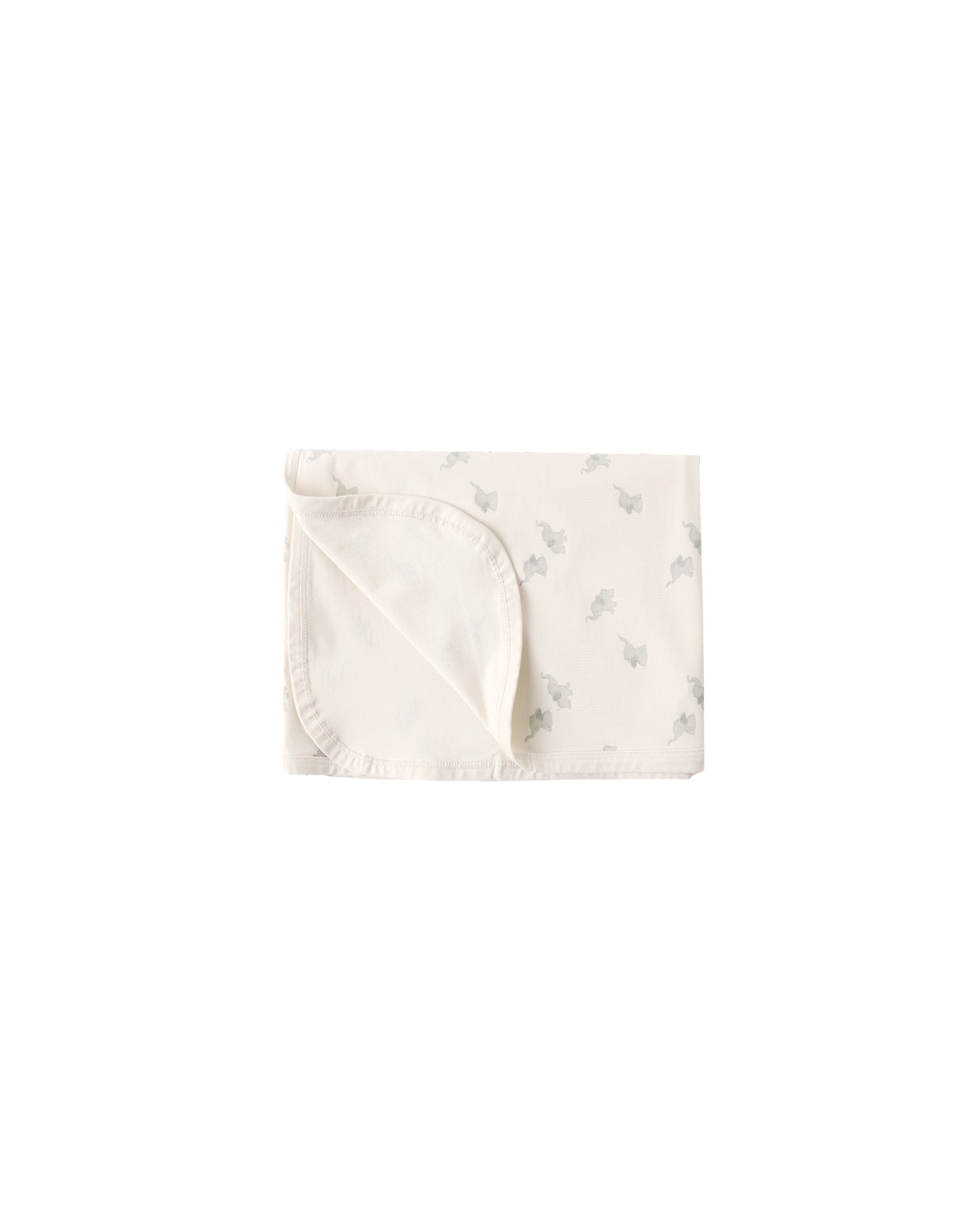 Natural bamboo swaddle featuring elephant pattern by Quincy Mae, soft fabric with adorable elephant design for babies.