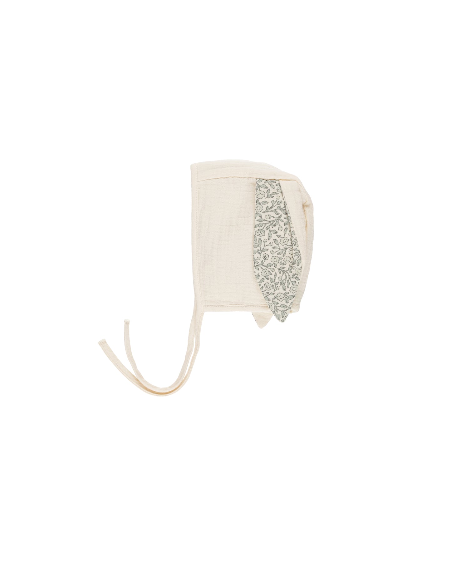 Green garden bunny bonnet by Quincy Mae, soft natural fabric with bunny ear design, perfect for babies and toddlers.