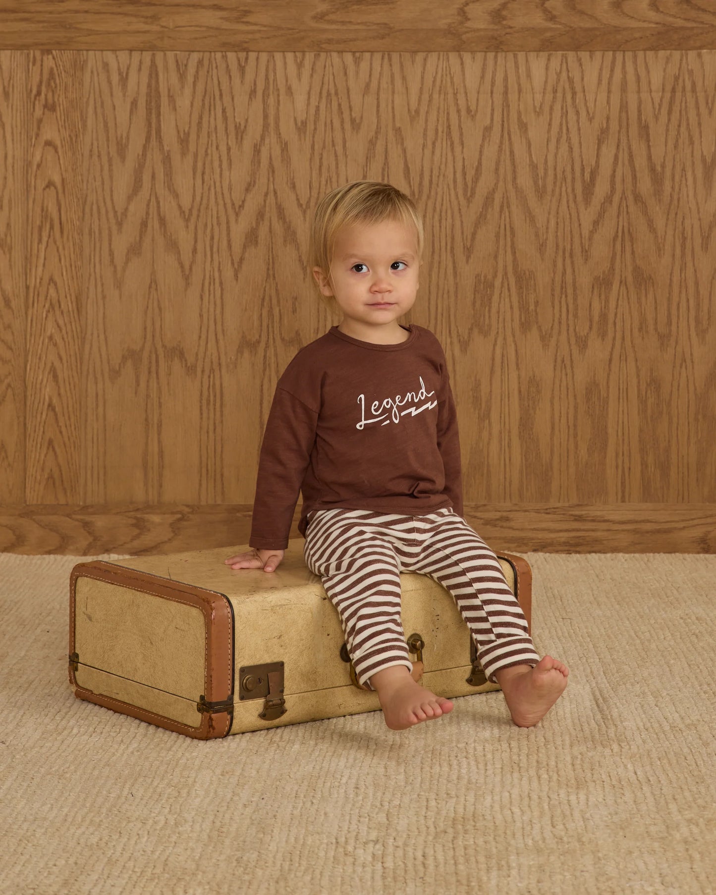 Brown Stripe Baby Cru Pant