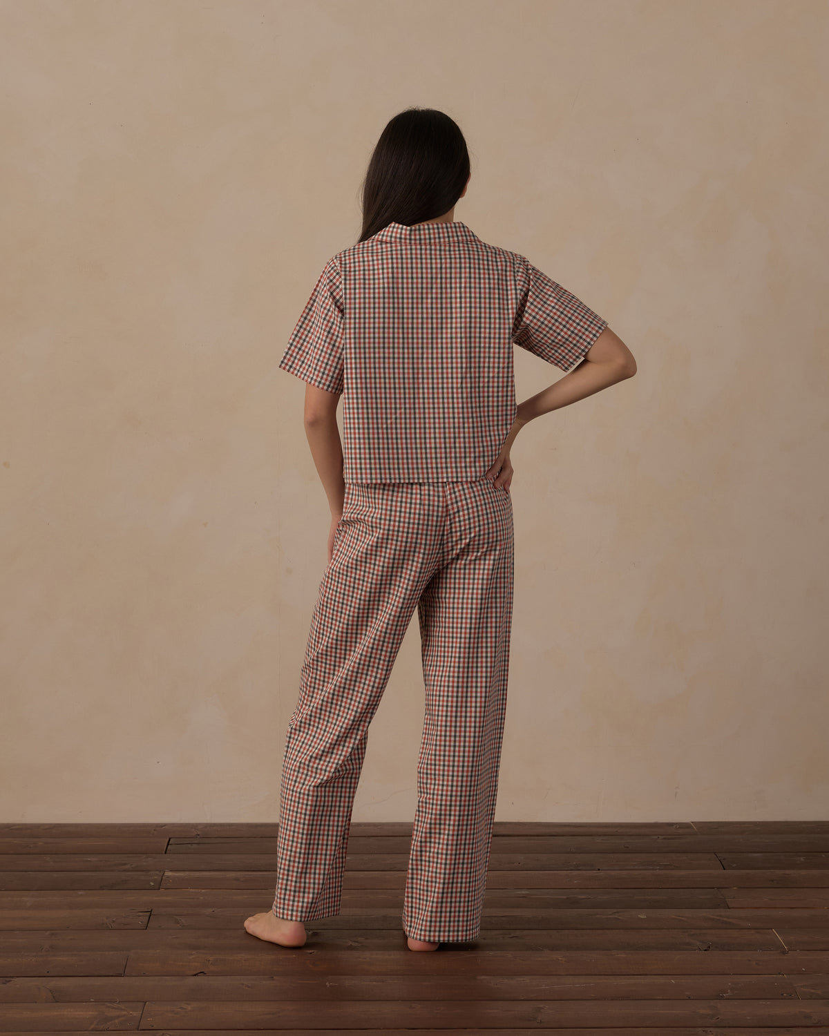 Teen Holiday Gingham Woven Pajama Set