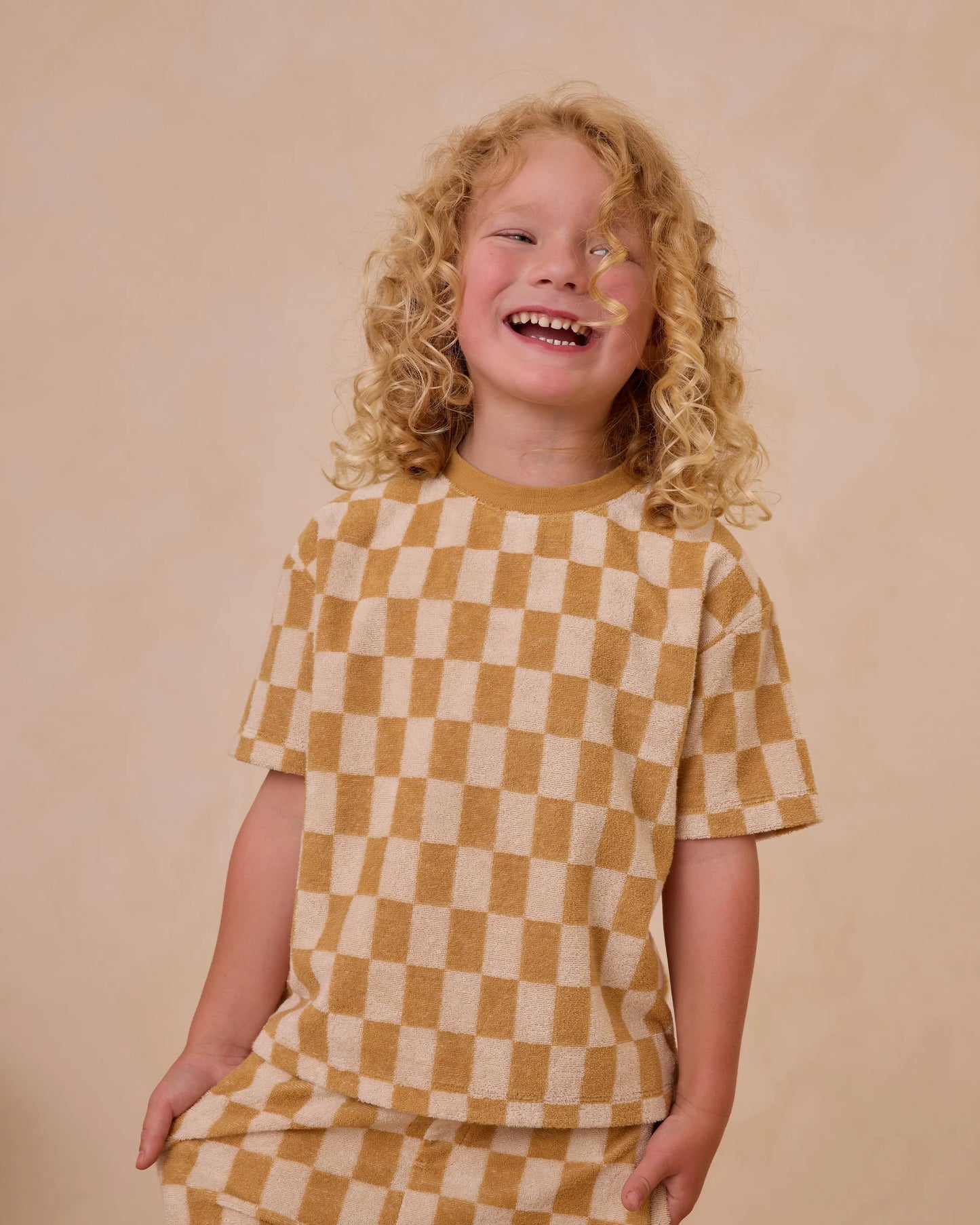 Rylee & Cru - Marigold Check Relaxed Tee