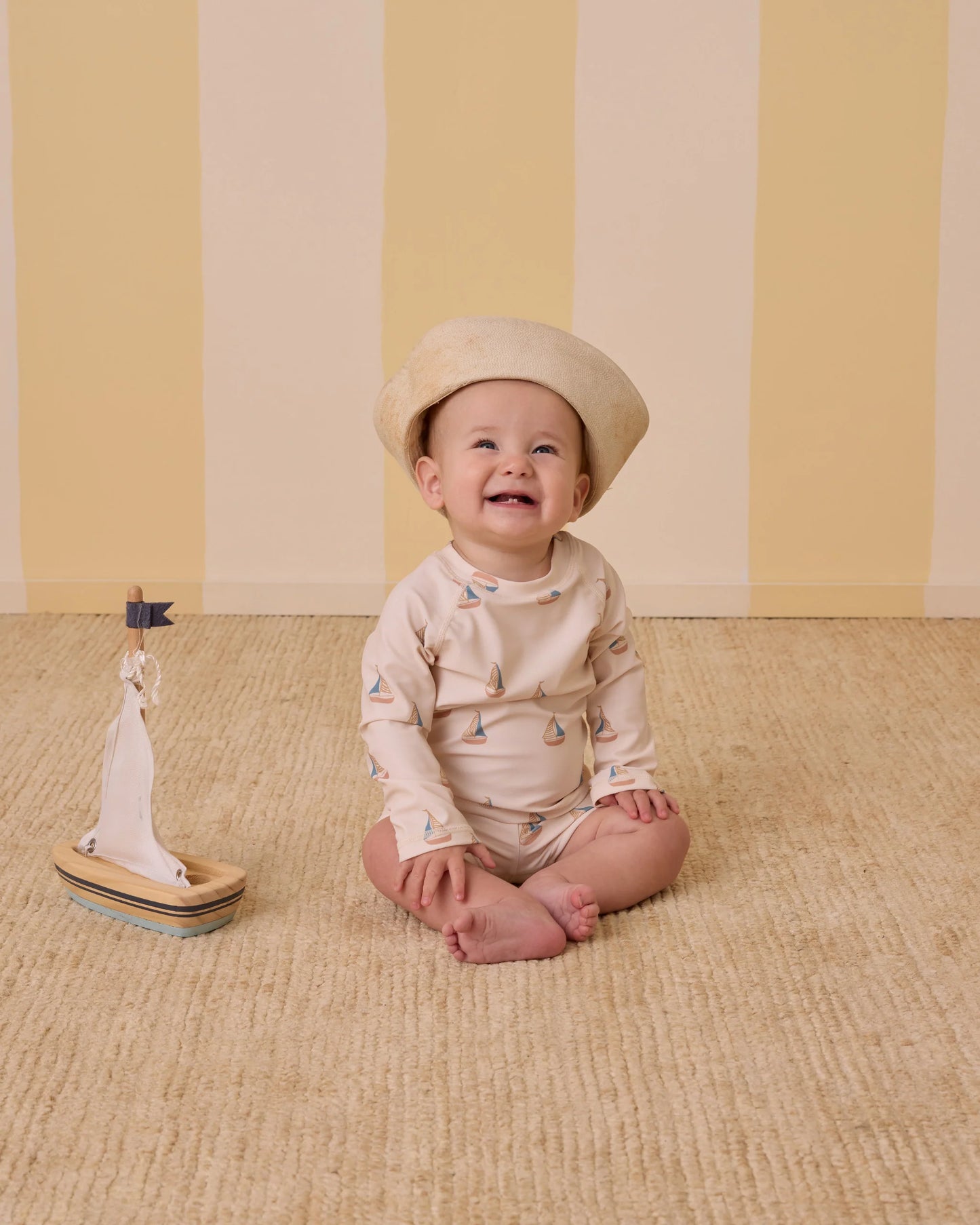 Rylee & Cru - Sailboats Rashguard Boy Set