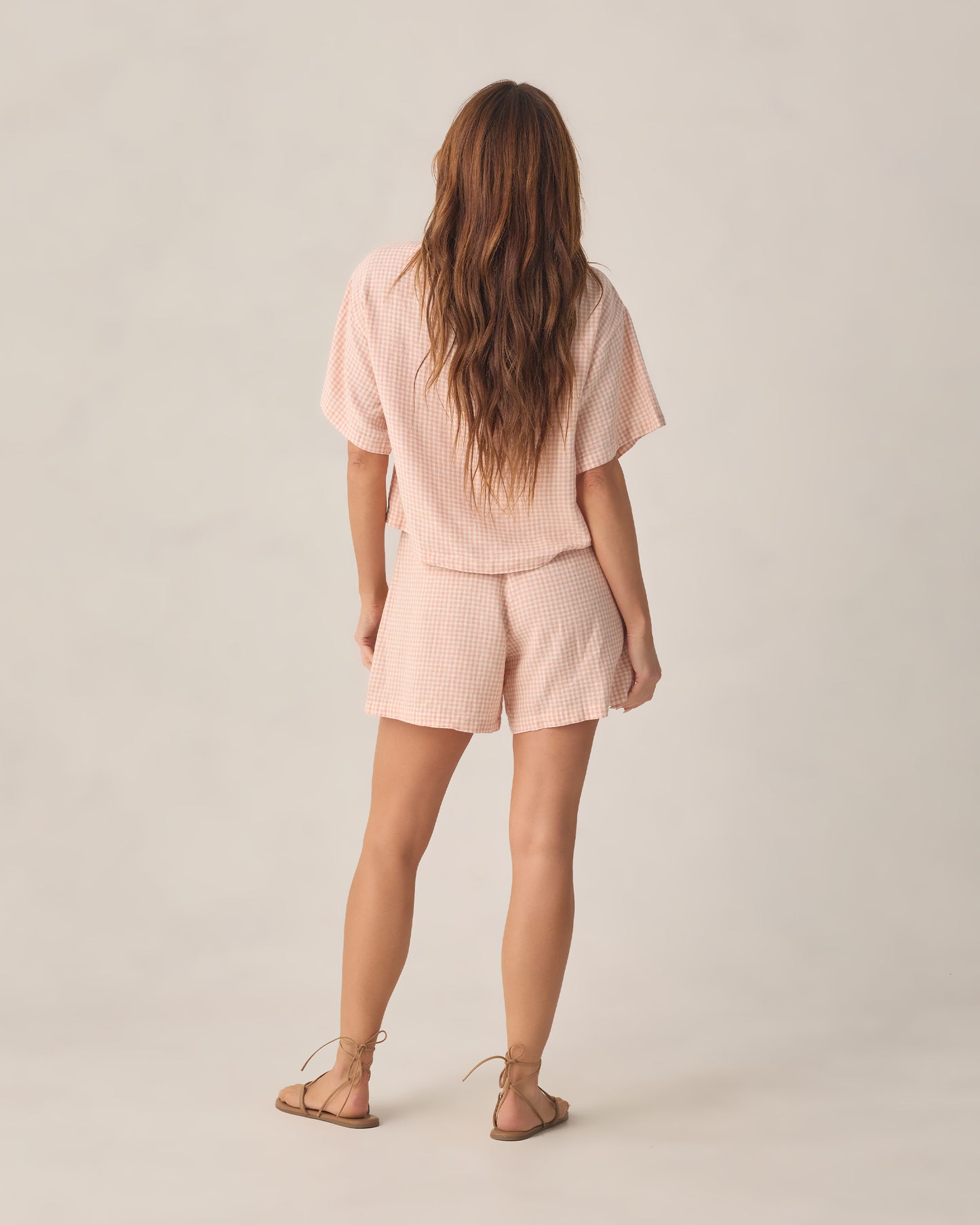 Women's Petal Gingham Juniper Set by Rylee & Cru, featuring a two-piece outfit with petal-print fabric and gingham accents.