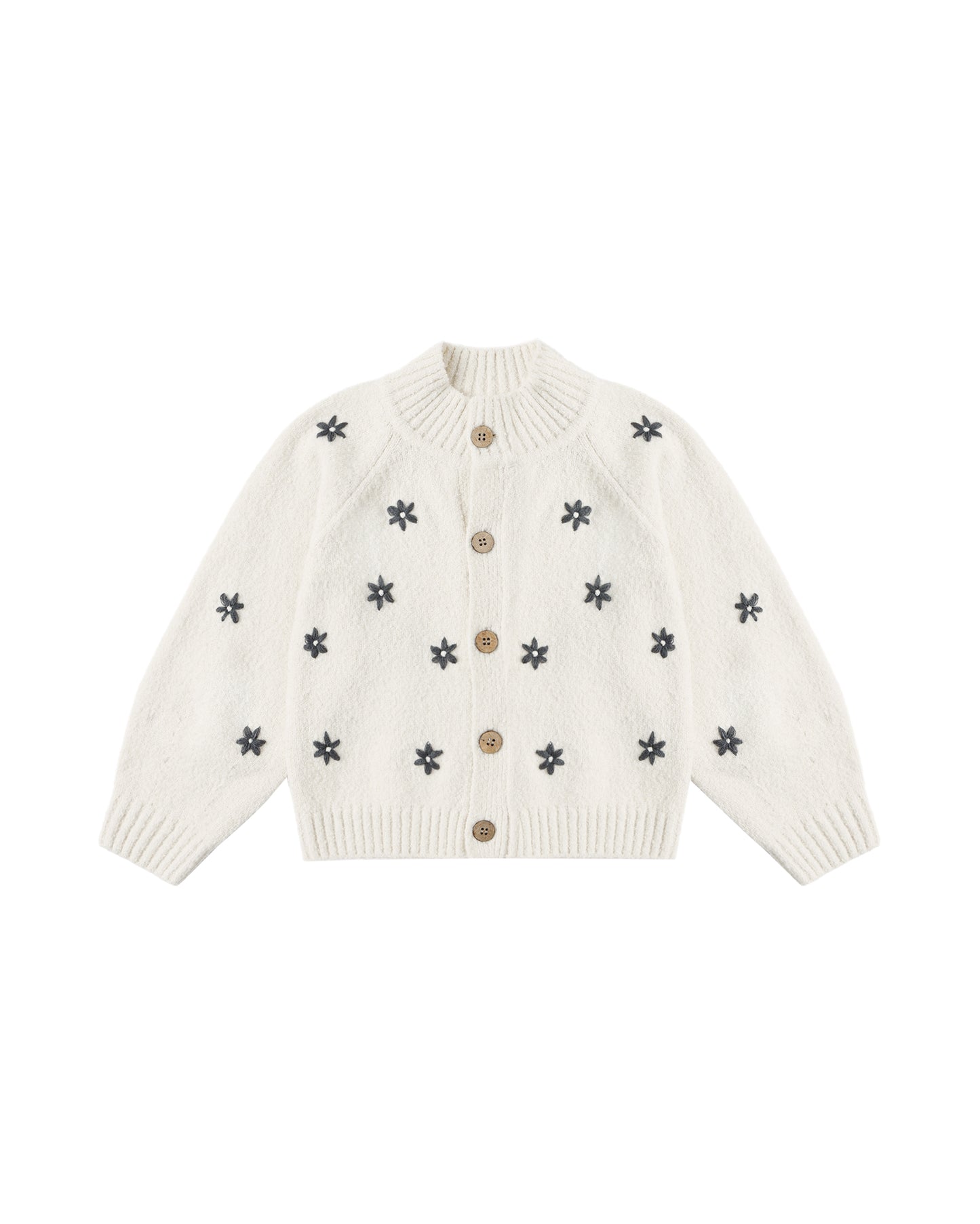 Natural-colored Midnight Daisy Tulip Cardigan by Rylee & Cru, featuring a soft knit fabric and tulip-inspired design.
